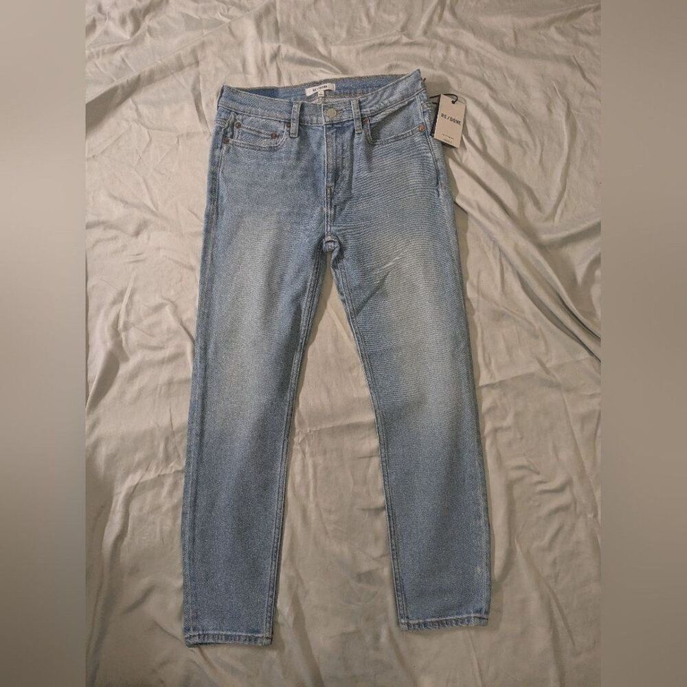 ๐ MSRP $265 RE/DONE Comfort Stretch 90's High Rise Ankle Crop Jean Size 27 - Picture 4 of 12